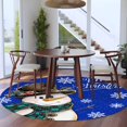 thumbnail image 3 of Round Rugs 7Ft, Blue Snowman Christmas Round Area Rug Washable Indoor Throw Carpet, Xmas Snowflake Funny Large Non Slip Circle Rug for Dining Room Playroom Home Decor Aesthetic, 3 of 8