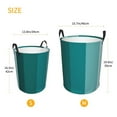 thumbnail image 3 of Fotbe Teal Color Pattern Laundry Basket with Handles, Waterproof Large Laundry Hamper, Wash Bag for Corner Dorm, Rolling Laundry Basket with Handles-, 3 of 6