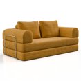 thumbnail image 3 of Furniture of America Everett Modern Chenille Multifunctional Compressed Sofa, Yellow Ginger, 3 of 10