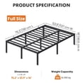 thumbnail image 3 of Ledrem Heavy Duty Full Bed Frame, 16" in Metal Bed Frame, 1100 lb Capacity, No Box Spring Needed, Under-Bed Storage, Easy Assembly, Mattress Retainers, 3 of 9