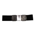 thumbnail image 3 of Funfash Belt Black Shimmering Stones Buckle Stretchy Elastic Belt Plus Size, 3 of 3