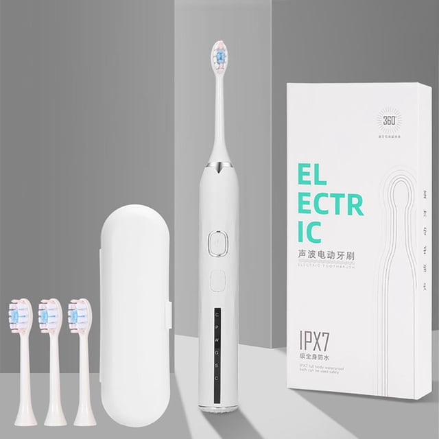WSBDENLK 15 Level Adult Electric Toothbrush,Household Soft Bristle Cleaning Toothbrush,Ultrasonic Charging Fully Automatic Intelligent Toothbrush Charging Model with 6 Brush Heads