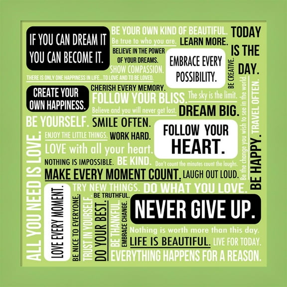 Great Art Now Never Give Up 4 by Louise Carey, Framed Wall Art, 14W x 14H