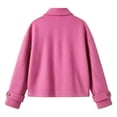 thumbnail image 4 of Trikvn Womens Short Wool Blend Jacket Lapel Collar Button up Cropped Coat Long Sleeve Casual Fleece Outerwear for Fall Winter Daily Business Casual, 4 of 6