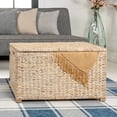 thumbnail image 4 of Happimess Anada White Wash Handwoven Wicker Weave Storage Trunk, 30", Simple Design, 4 of 12