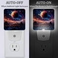 thumbnail image 2 of Galactic space LED Square Night Light - Energy Efficient Plug-in Nightlight with Auto Sensor for Bedroom, Bathroom, and Hallway - Soft Glow Illumination - White, Pack of 2, 2 of 6