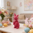 thumbnail image 4 of Easter Flocked Bunny Goth Figurine with Bow Tie 8.4" Easterween Rabbit Tabletop Decorations for Easter Centerpieces Easterween Ornament Spring Home Party Mantel Decor, 4 of 6