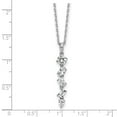 thumbnail image 2 of 31.25mm 925 Sterling Silver Rhodium Plated Polished Fancy CZ With 2 Inch Extension Necklace 16 Inch Pendant Necklace for, 2 of 2