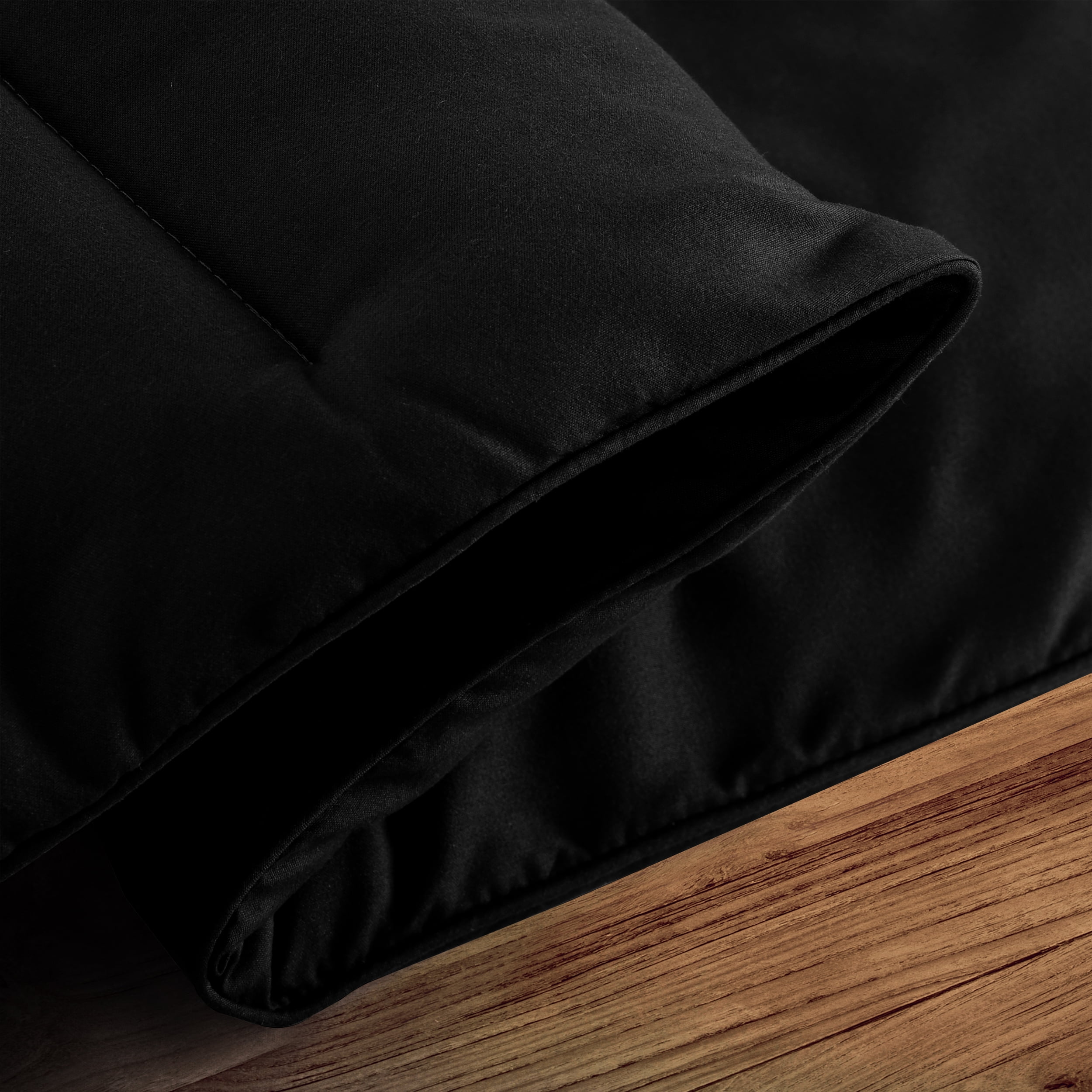 Lux Decor Collection Twin Comforter - Quilted Duvet Insert with Corner Tabs - Box Stitched Down Alternative Comforter - All Season Duvet Insert (Twin, Black)