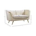 thumbnail image 3 of Meridian Furniture Margo Cream Velvet Loveseat, 3 of 6
