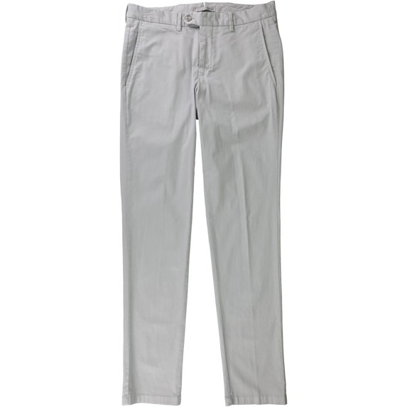 0909 Mens Solid Color Casual Chino Pants, Grey, 30W x 32L