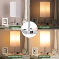 thumbnail image 4 of Lámpara de mesa de noche aooshine, juego de 2 con puertos de carga USB-C+A, 4 of 8
