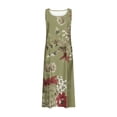 thumbnail image 5 of Robe Longue pour Femmes, Robe pour Femmes, Robe Longue Sans Manches à Col Rond en Lin Imprimé, Robe Longue pour Femmes Été, Robe Décontractée d'Été pour Femmes, 5 of 5