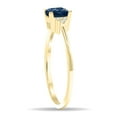 thumbnail image 2 of SZUL Women's Square Shaped Sapphire and Diamond Half Moon Ring in 10K Yellow Gold, 2 of 5