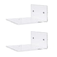 thumbnail image 2 of 2pcs Bathroom Small 4 inch Clear Floating Wall Shelves Ledge Organizer Wall Rack, 2 of 8