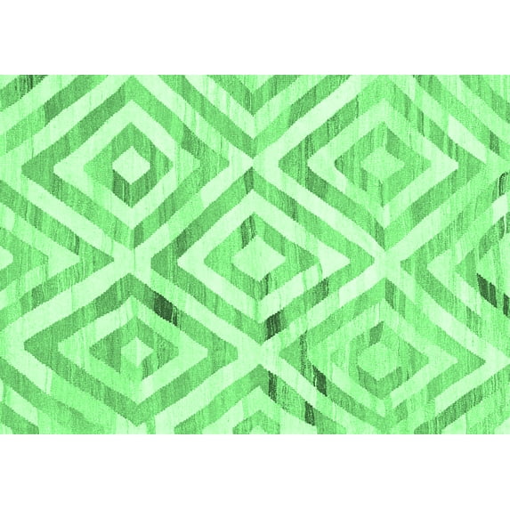 Ahgly Company Indoor Rectangle Southwestern Emerald Green Country Area Rugs, 7' x 9'