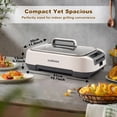 thumbnail image 2 of Portable Smokeless Indoor Electric Grill CUSIMAX 1500W – Korean BBQ Grill with LED Touch Display, Tempered Glass Lid, Nonstick Removable Plate, Dishwasher Safe, Black, 2 of 7