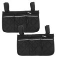 thumbnail image 3 of Miangastore 2 Pcs Sac Latéral pour Fauteuil Roulant avec Bandes Réfléchissantes : Pochette de Rangement Multi-Poches pour Accoudoirs de Fauteuils Roulants - Sac Latéral pour Déambulateur et Roulettoirs, 3 of 8