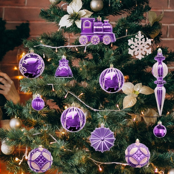 Ganfancp 60 Juegos de Colgantes de Bolas de Plástico Galvanizadas para Navidad Ofertas Del Día 1X Set de 60 Bolas de Navidad con Forma