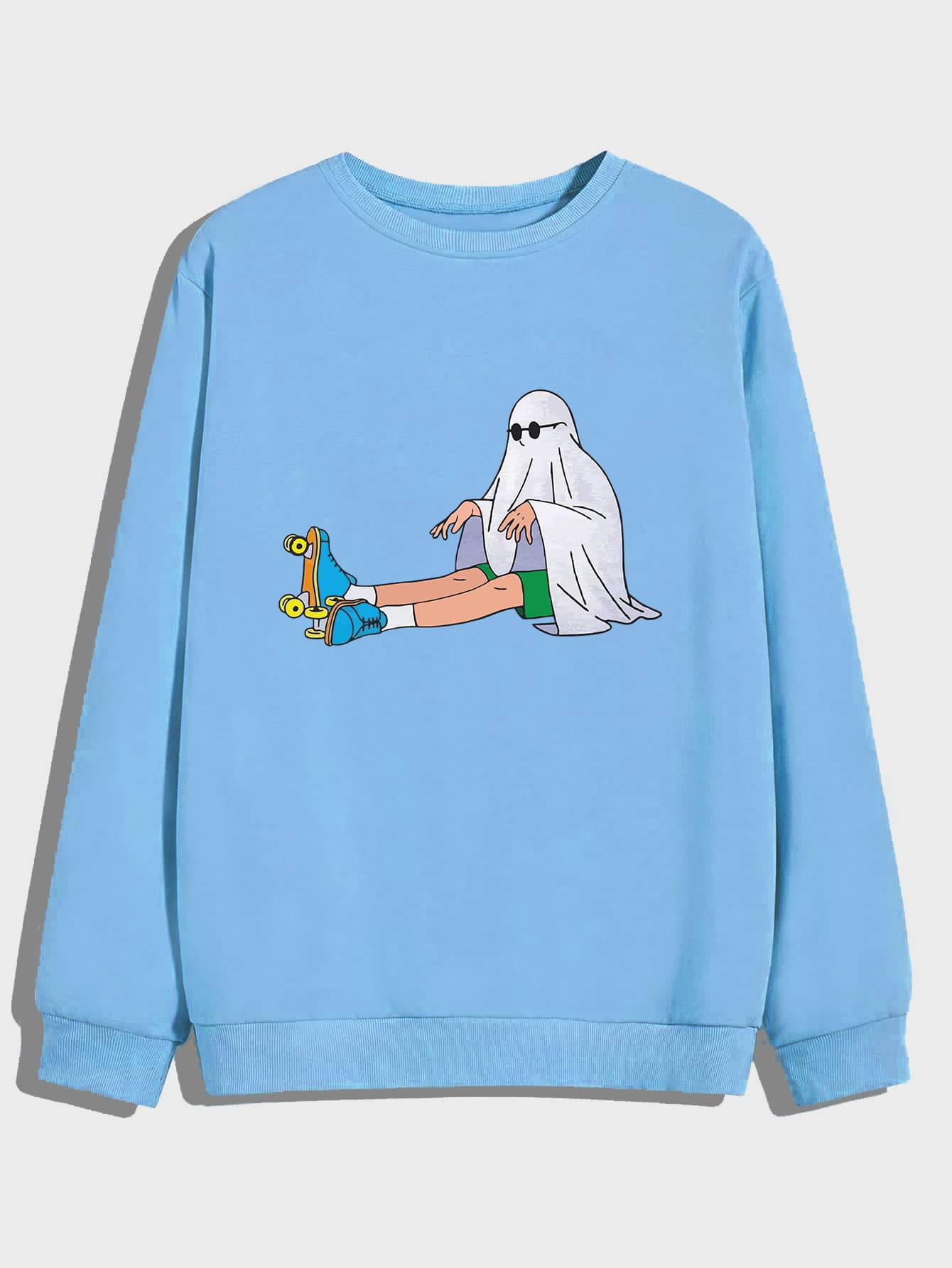 baby blue graphic sweatshirt