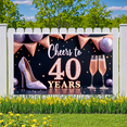thumbnail image 4 of Elegant Design Cheers to 40th Birthday Anniversary Glitter Banner for Milestone Celebration Adult Party Decoration, 4 of 7