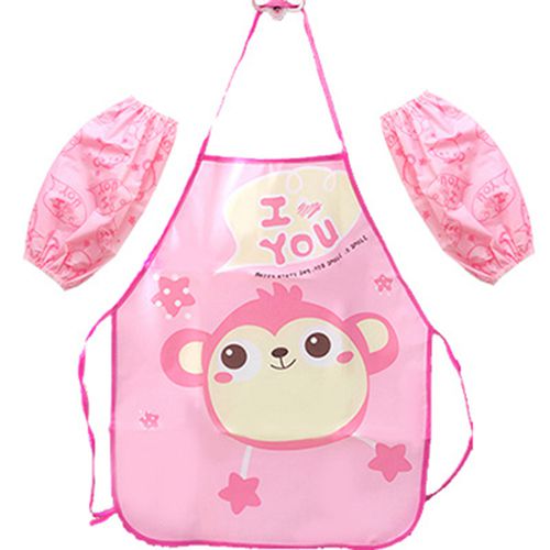 KABOER Cute Kids Chef Apron Sets Child Cooking Painting Waterproof Children Gowns Bibs Eating Clothes for Dinner