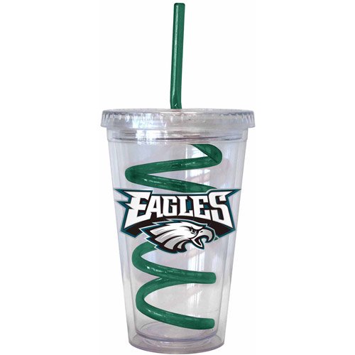 NFL Philadelphia Eagles Tumbler with Swirl Straw, 16ounce  Walmart.com