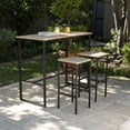 thumbnail image 3 of Southern Enterprises Set of 3 Black and Brown Venallo Indoor and Outdoor Space Saving Bar, 41.75", 3 of 3