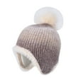 thumbnail image 6 of ZHOGXU Big Kids Girls Boys Knitted Hat Solid Color Warm Comfortable Fashion Winter Caps For Cold Weather Outdoor Activities Khaki One Size, 6 of 7
