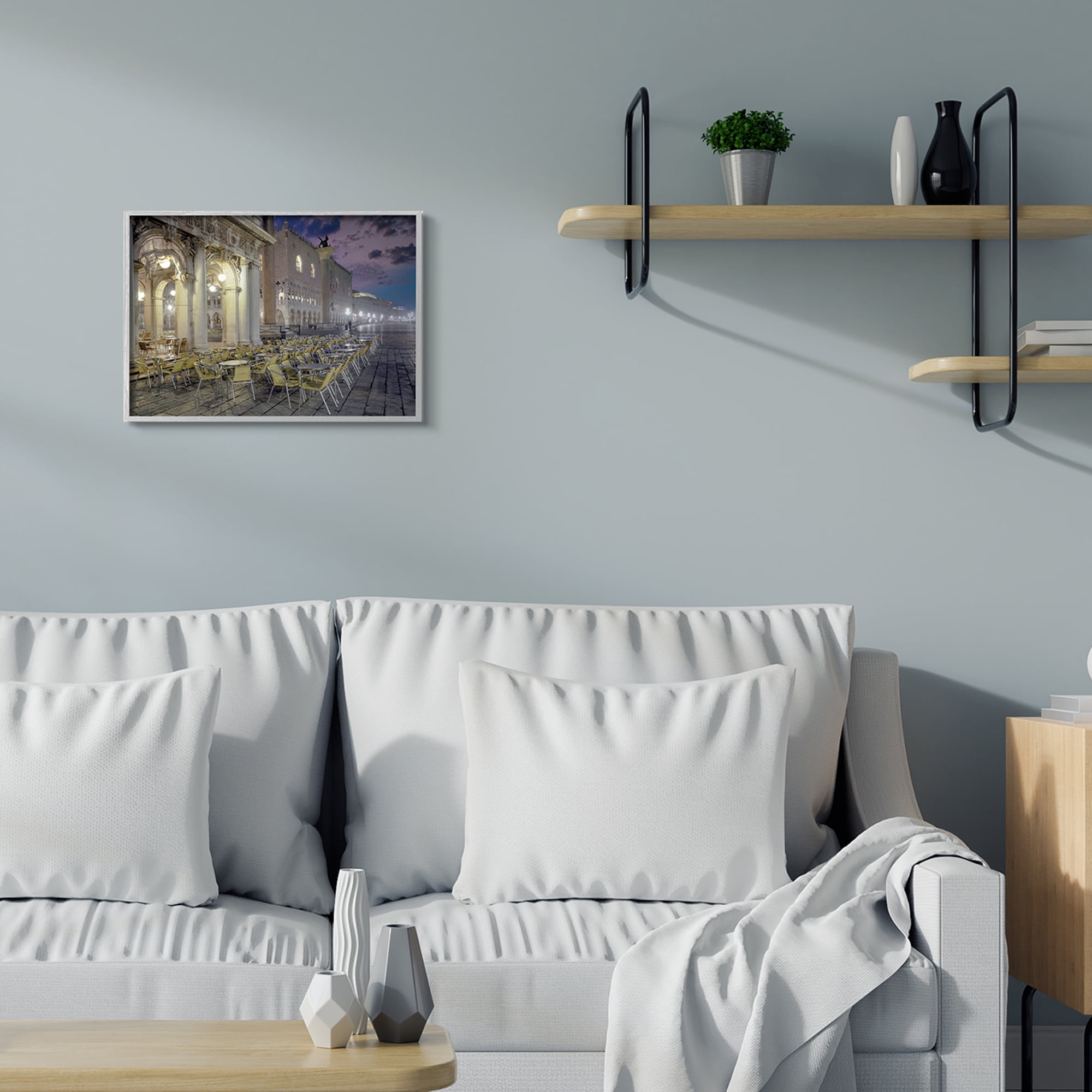 Stupell Industries Italian Pavilion Cityscape Historic European Architecture Abstract Photography Gray Framed Art Print Wall Art, 16 x 20