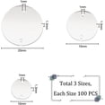 thumbnail image 2 of 300pcs 3 Sizes Sew on Mirror Acrylic Round Flat Back Mirror Beads with Hole Silver DIY Mirrored Rhinestones Mixed Color 10/15/20mm(0.4/0.6/0.8inch) DIY, 2 of 8