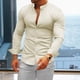 thumbnail image 4 of Camisas Para Hombre Camisas de vestir para hombre Slim Fit Stretch Banded Long & Short Sleeve Casual Button Down Shirt (Beige, S), 4 of 7