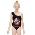 thumbnail image 3 of Ghostbusters Movie Logo One-Piece Swimsuit for Girls Adjustable One Shoulder Ruffled Swimwear Summer Beach Kids Bathing Suits Sizes 6-12Y, 3 of 7