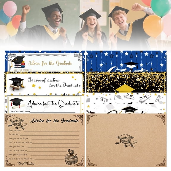 Cosmug Wishes Cards Under $10 for Graduation Party, Guest Messages, Party Activity, Party Favors, Graduation Cards