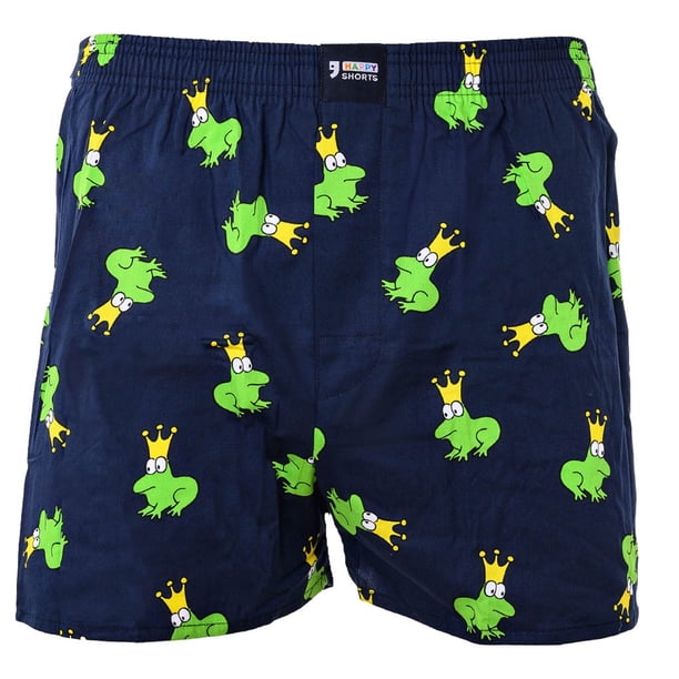 Happy Shorts Boxers de hombre tejidos - Estilo americano, algodón, estampados Frog M (Medium)