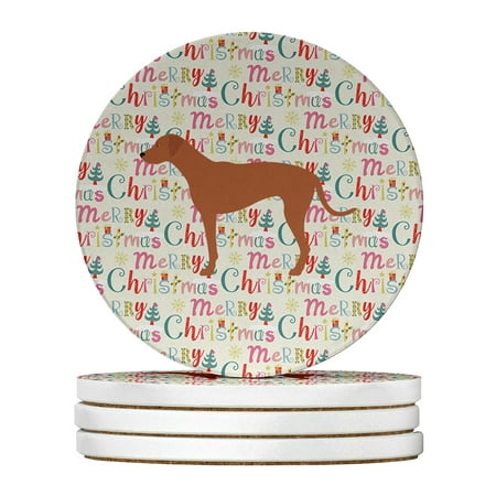

Rhodesian Ridgeback Merry Christmas Large Sandstone Coasters Pack of 4 4 in x 4 in