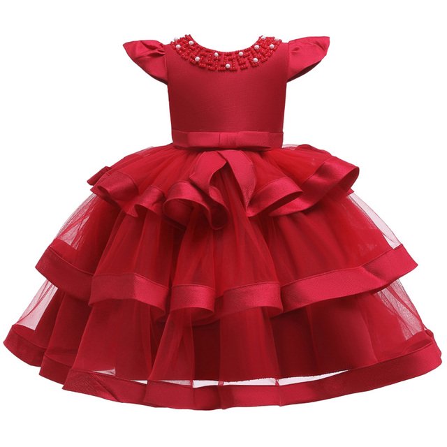 Nouvelles Robes pour Filles Tutu Princesse Robe de Soirée pour Enfants Robe de Demoiselle d'Honneur pour Enfants Robe de Mariage vestido 5 6 7 8 Ans