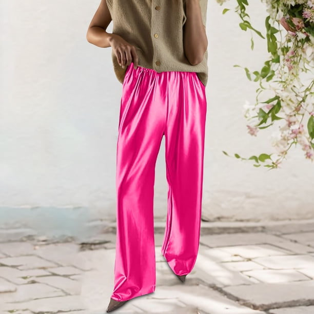 WILLBEST Pantalones Casuales de Mujer, Cintura Alta, Corte Holgado, Cómodos, Pierna Recta y Suelta, Ideales para Todas Las Estaciones, Atuendo Elegante para Uso Diario. Grande