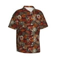 thumbnail image 2 of Daiia Coffee Stamp Hawaiian Shirt for Men Gentle Cotton Regular Short Sleeve Casual-Medium, 2 of 9
