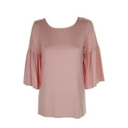 Karen Kane Rose Pink Bell-Sleeve Side-Slit Top M
