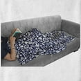 thumbnail image 6 of Navy Blue Soft Flannel Fleece Throw Blanket, Multi Designed Pattern with Hearts Butterflies Leafs and Dots Image, Cozy Plush for Indoor and Outdoor Use, 50" x 70", Navy Blue and White, by Ambesonne, 6 of 6