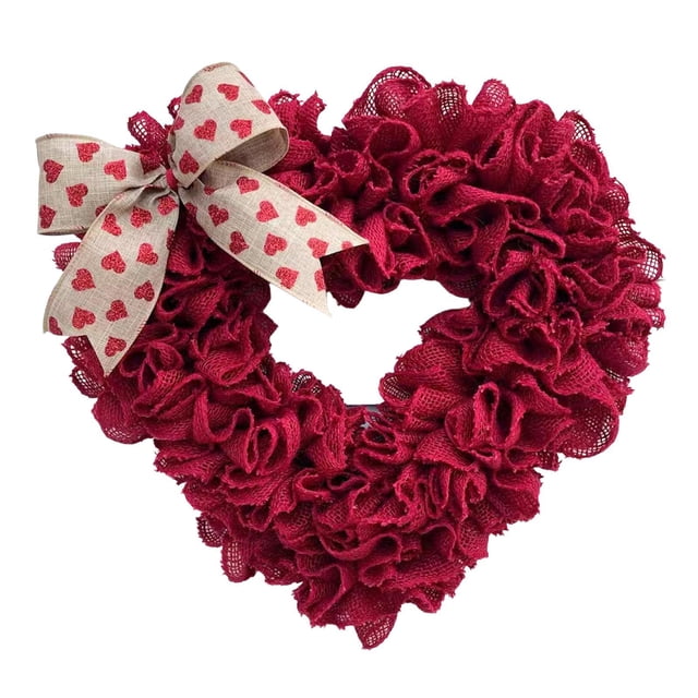 Moyic 15.75'' Valentines Day Wreath Wall Hanging Wreath Heart for Easter Decor Kits de decoración para fiestas