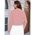 thumbnail image 6 of Chiclily Women's Long Sleeve Pink Cropped Cardigans Sweaters Open Front Knit Short Shrugs for Dresses, Size XL, 6 of 6