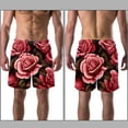 thumbnail image 3 of luoweisi Men's Beach Shorts Quick Dry Swim Trunks with Mesh Lining Roses L, 3 of 5