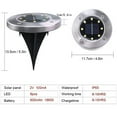 thumbnail image 2 of Solar Ground Lights, 8 LED Solar Disk Lights Outdoor Waterproof for Garden Yard Patio Pathway Lawn Driveway Walkway- White (4 Pack), 2 of 9