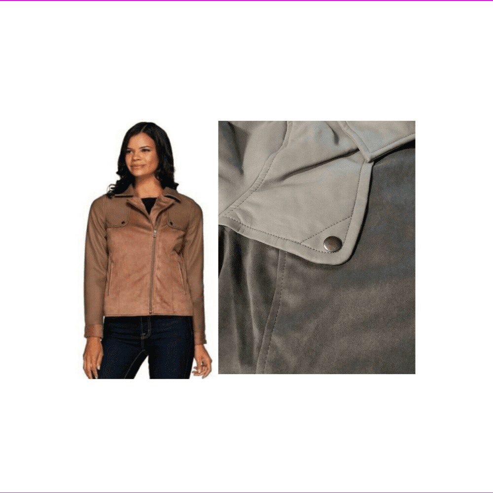 suede hooded leather moto jacket