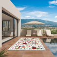 thumbnail image 2 of Watercolor Flowers Outdoor Rug 4x6 Ft, Non Slip Washable Area Rug, Farmhouse Spring Floral Botanical Patio Rugs Carpet Runner, Large Floor Mat for Indoor/Outdoor Deck Porch Camping, 2 of 8