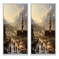 thumbnail image 2 of Designart "Hajj Pilgrimage Islam wall decor V" Islam Framed Wall Art Set Of 2 - Yellow Spiritual Frame Gallery Set For Office Decor, 2 of 6