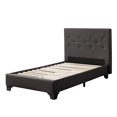 thumbnail image 2 of CorLiving Nova Ridge Dark Gray Fabric Twin Size Platform Bed with Headboard, 2 of 10