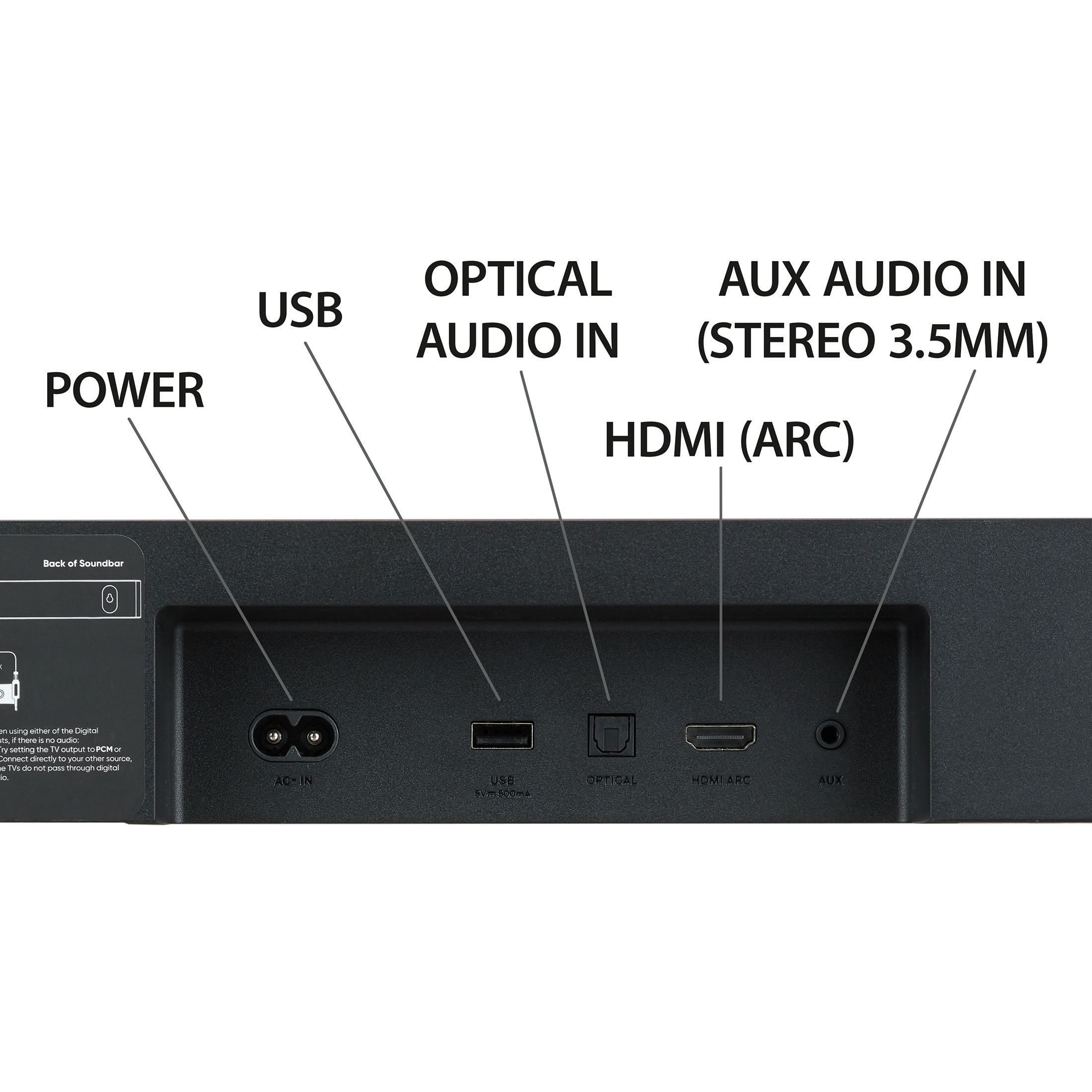 ONN Barra de sonido inalámbrica 2.1 6